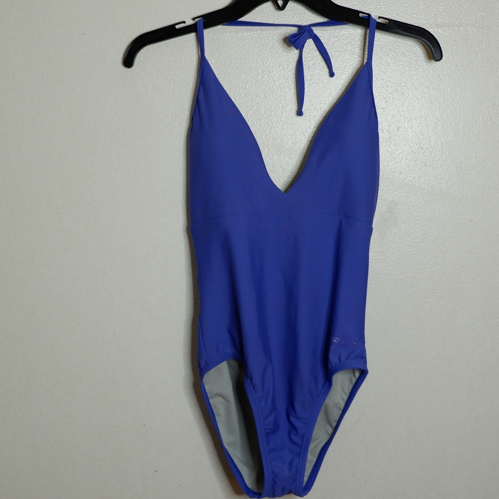 4) SPEEDO Deep V Halter Tie 1pc Swim Suit